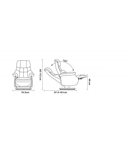 Fauteuil de Relaxation Design avec Pouf Intégré - Cuir et Microstar - COSY