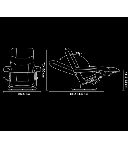 Sillón de relajación de diseño en piel o microfibra - MAX