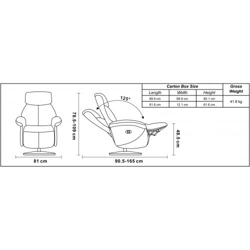 Sillón de relajación eléctrico de piel o Microstar - AETOS