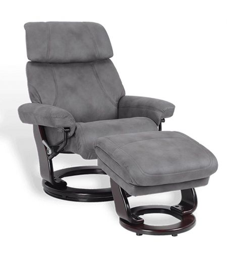 fauteuil -gris- manuel -television- grande taille -microfibre- minorque