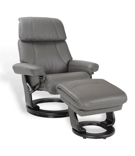 fauteuil -relax-cuir- manuel - marron- minorque