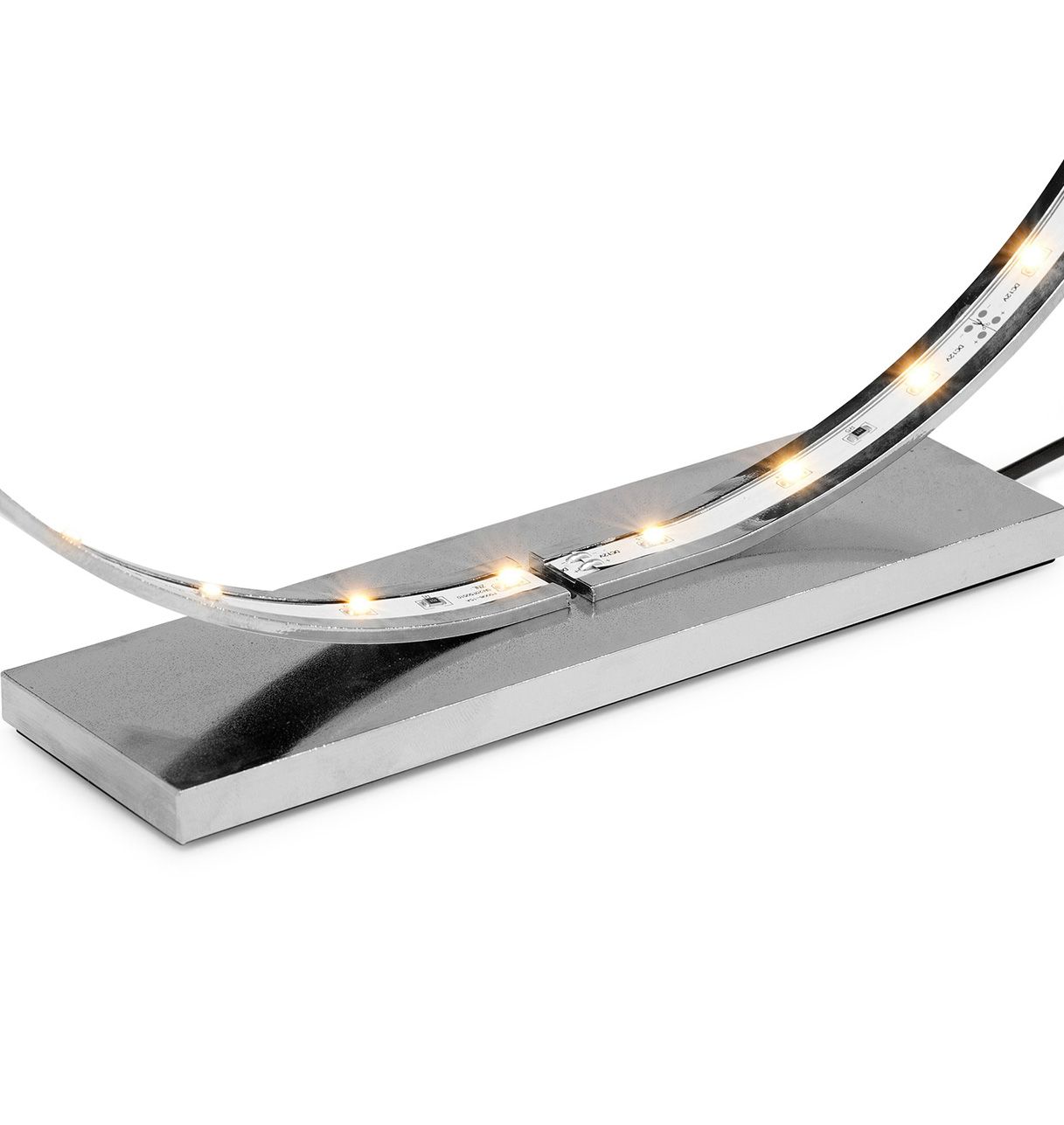 Lampe à Led en Metal Nickel Chrome - L'Anneau