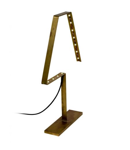 Led Lamp in Oxidized Brass or Copper - Alpha