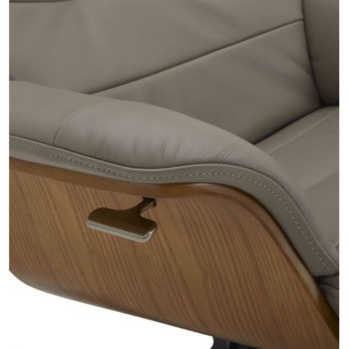 Fauteuil en cuir et bois chêne naturel - Véga