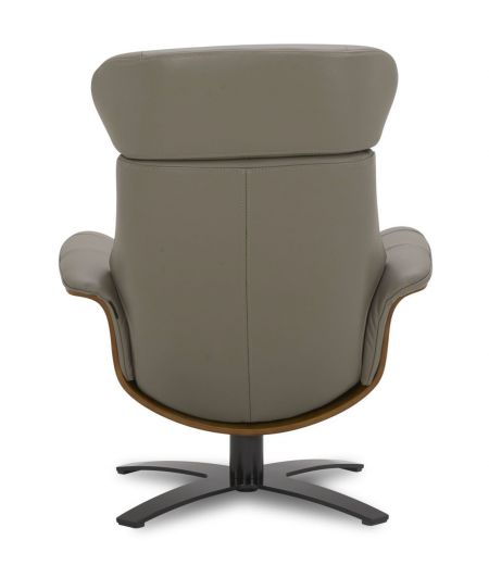 Sillón de cuero y madera de roble natural - Véga