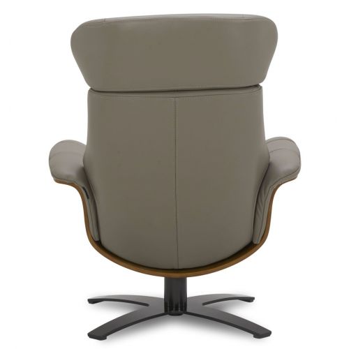 Fauteuil en cuir et bois chêne naturel - Véga