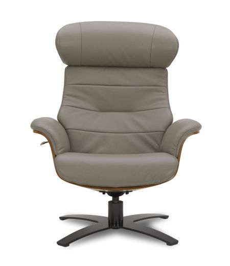 Fauteuil en cuir et bois chêne naturel - Véga