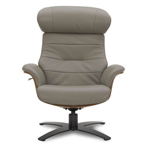 Fauteuil en cuir et bois chêne naturel - Véga