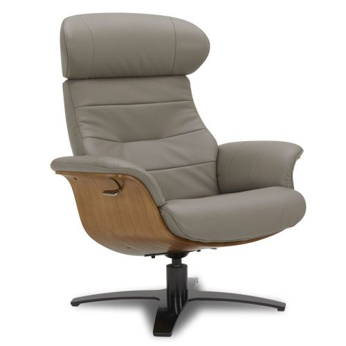 Fauteuil en cuir et bois chêne naturel - Véga