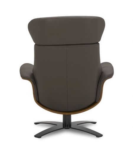 Fauteuil en cuir et bois chêne naturel - Véga