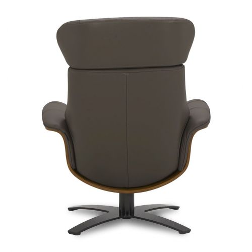 Fauteuil en cuir et bois chêne naturel - Véga