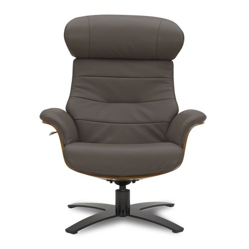 Fauteuil en cuir et bois chêne naturel - Véga