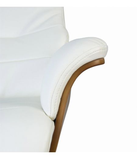 Sillón de cuero y madera de roble natural - Véga