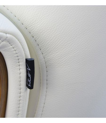 Fauteuil en cuir et bois chêne naturel - Véga