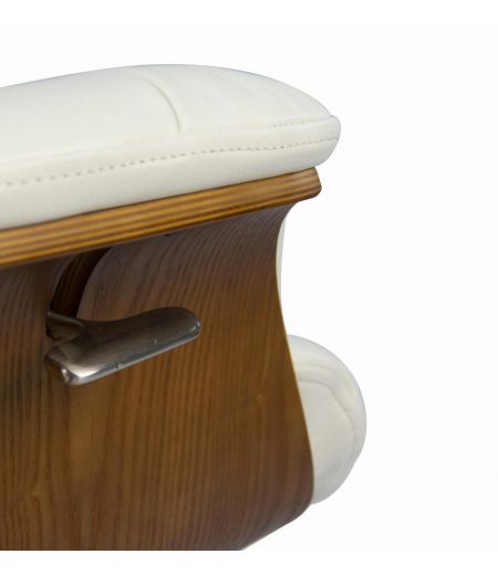 Fauteuil en cuir et bois chêne naturel - Véga