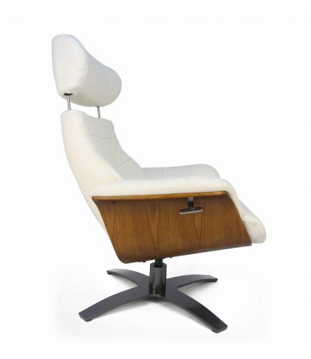 Fauteuil en cuir et bois chêne naturel - Véga