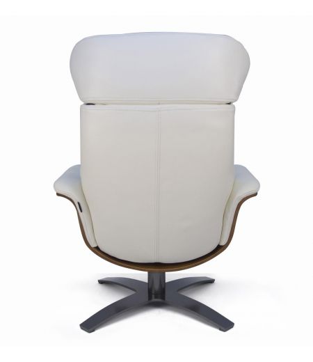 Fauteuil en cuir et bois chêne naturel - Véga