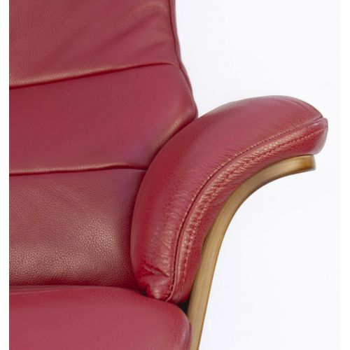 Fauteuil en cuir et bois chêne naturel - Véga