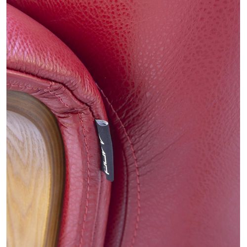 Fauteuil en cuir et bois chêne naturel - Véga