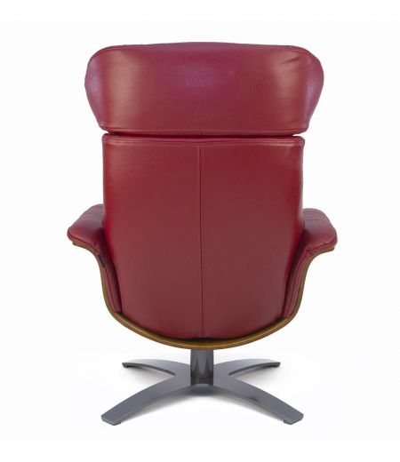 Fauteuil en cuir et bois chêne naturel - Véga