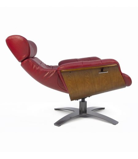 Fauteuil en cuir et bois chêne naturel - Véga