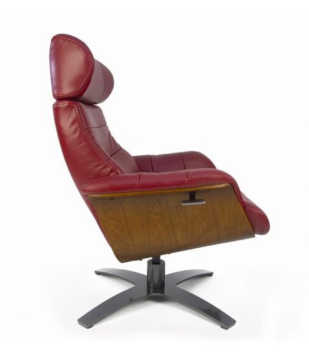 Sillón de cuero y madera de roble natural - Véga