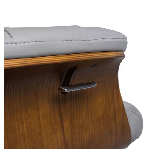 Fauteuil en cuir et bois chêne naturel - Véga