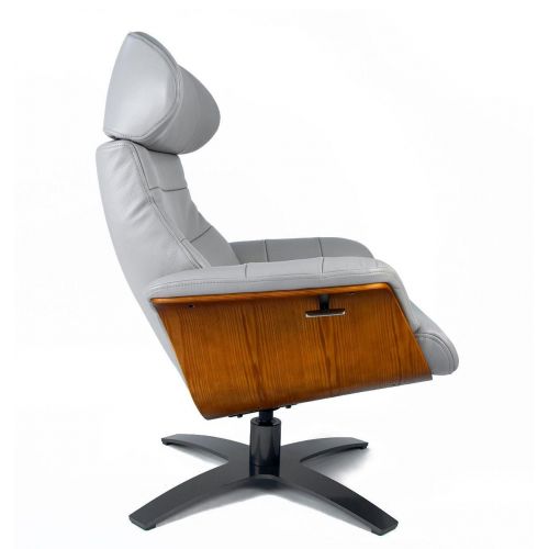 Fauteuil en cuir et bois chêne naturel - Véga