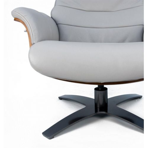 Fauteuil en cuir et bois chêne naturel - Véga