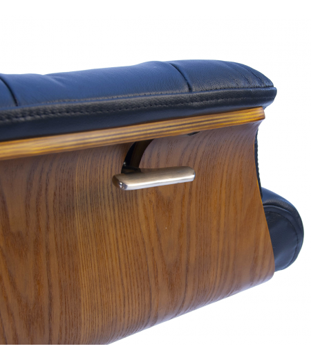 Fauteuil en cuir et bois chêne naturel - Véga