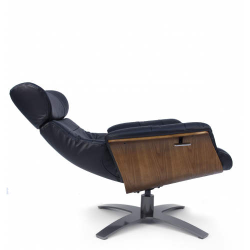 Fauteuil en cuir et bois chêne naturel - Véga