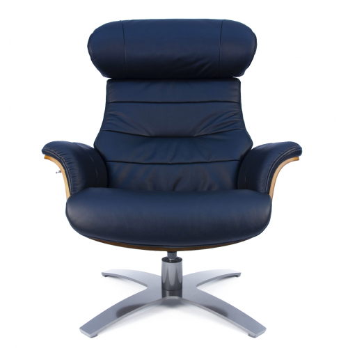 Fauteuil en cuir et bois chêne naturel - Véga