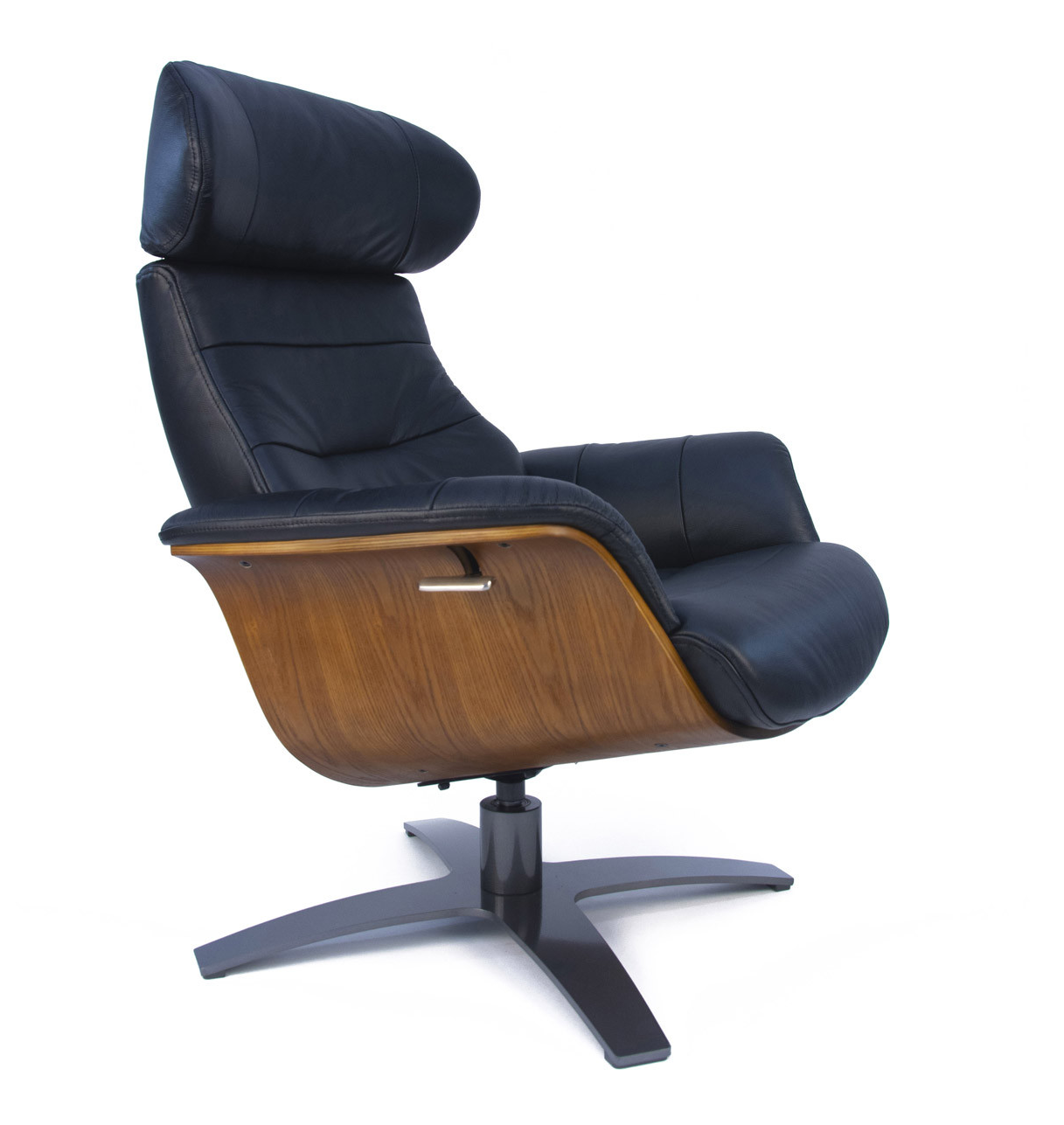 Armchair in leather and natural oak wood - Véga