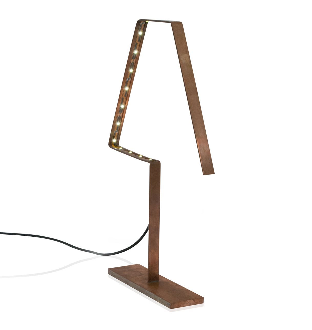 Lampe à Led en Laiton Oxydé ou Cuivre - Alpha