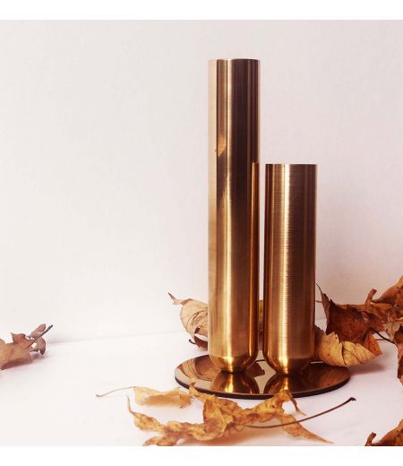 Pareja de "Soliflores" en Latón o Metal Lacado