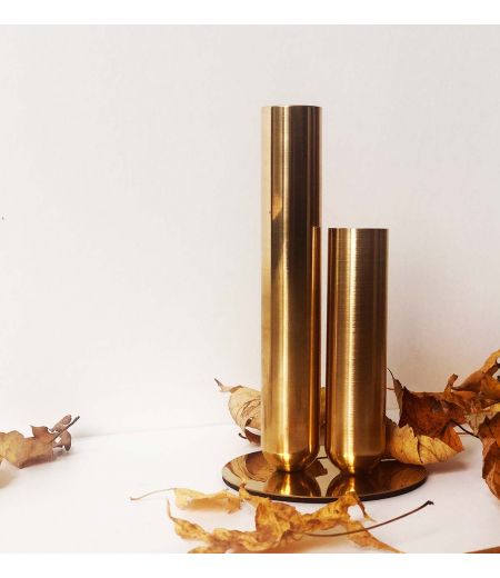 Couple de Soliflores  en Laiton ou Métal laqué