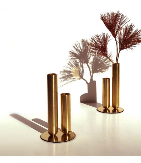 Couple de Soliflores  en Laiton ou Métal laqué