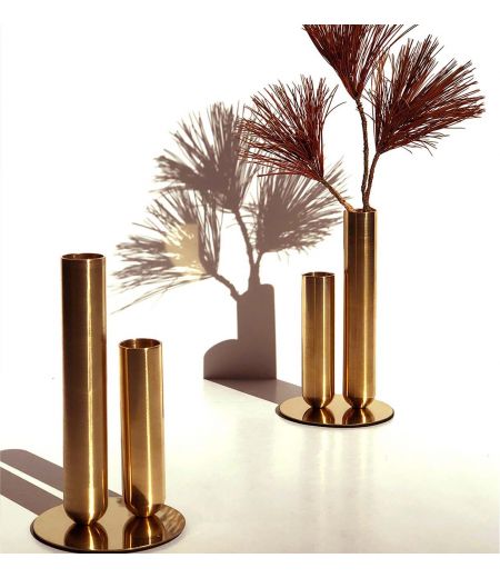 Couple de Soliflores  en Laiton ou Métal laqué