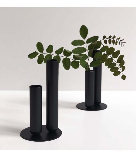 Couple de Soliflores  en Laiton ou Métal laqué