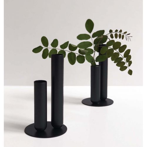 Couple de Soliflores  en Laiton ou Métal laqué