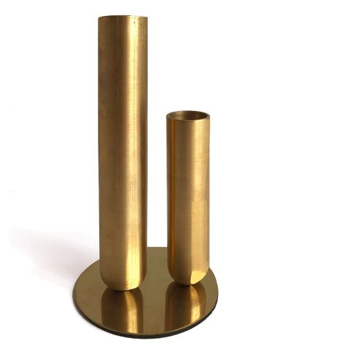 Pareja de "Soliflores" en Latón o Metal Lacado