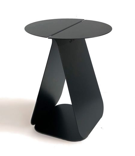 Pair of Round Side Tables - Fusion - Black