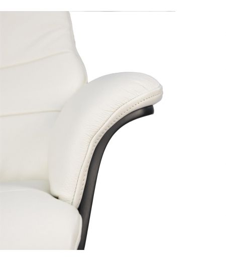 Fauteuil en cuir et bois noir - Véga