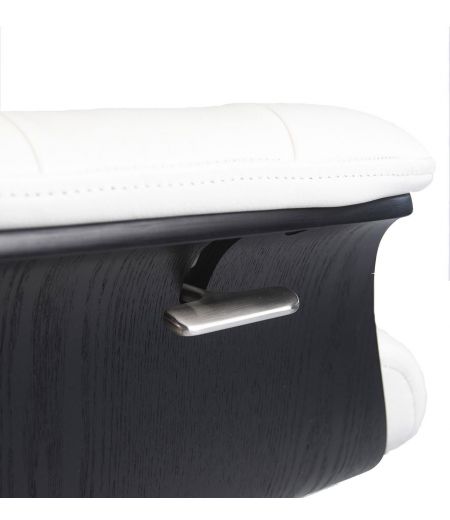 Fauteuil en cuir et bois noir - Véga