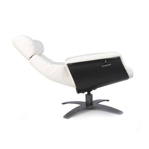 Fauteuil en cuir et bois noir - Véga