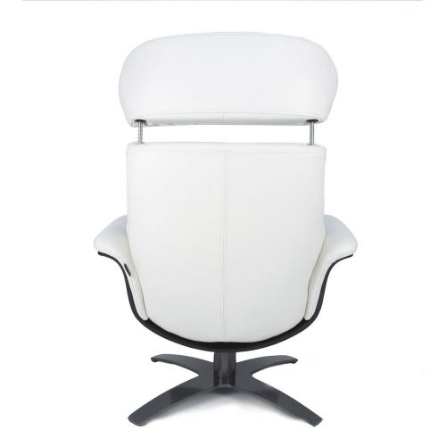 Fauteuil en cuir et bois noir - Véga