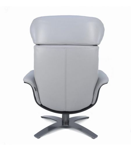 Fauteuil en cuir et bois noir - Véga