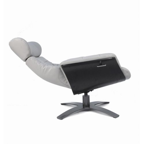 Fauteuil en cuir et bois noir - Véga