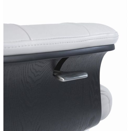 Fauteuil en cuir et bois noir - Véga