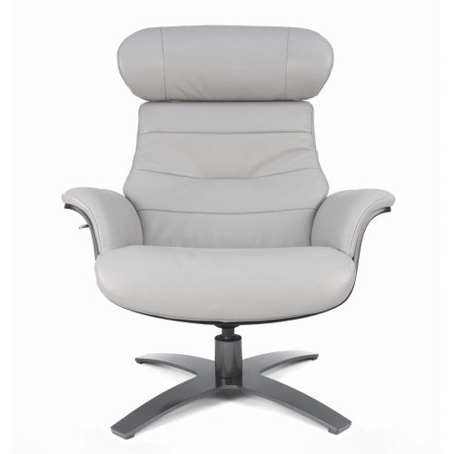 Fauteuil en cuir et bois noir - Véga